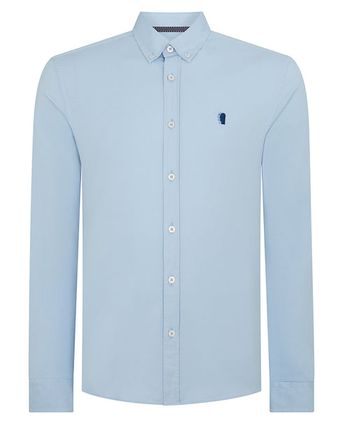 Remus Uomo Plain Casual Shirt Sky